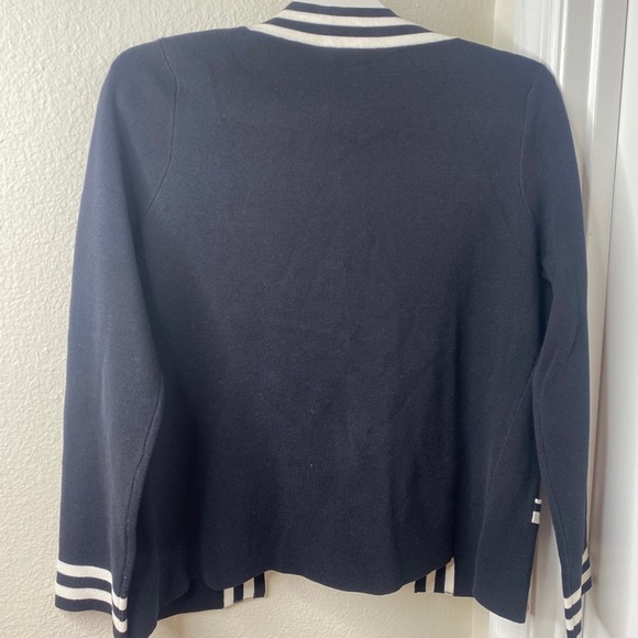 NWT Pendleton open-front sweater women's M black and white silk blend - Picture 2 of 9